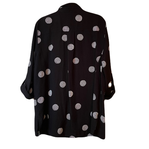 John Mark Black with White Dots Tunic Top XL - Picture 2 of 14